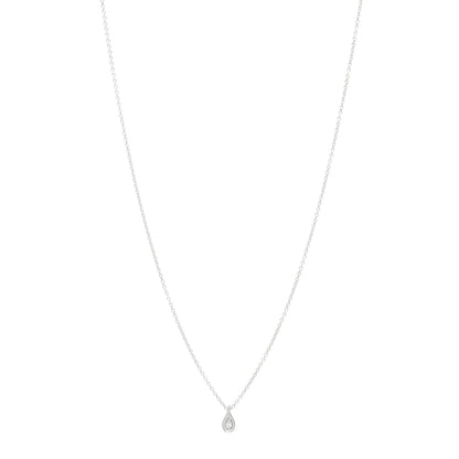 Tiffany Sterling Silver Diamond .07ct Elsa Peretti Pear Shape Diamonds by the Yard Pear-Shaped Pendant Necklace 1 of 4