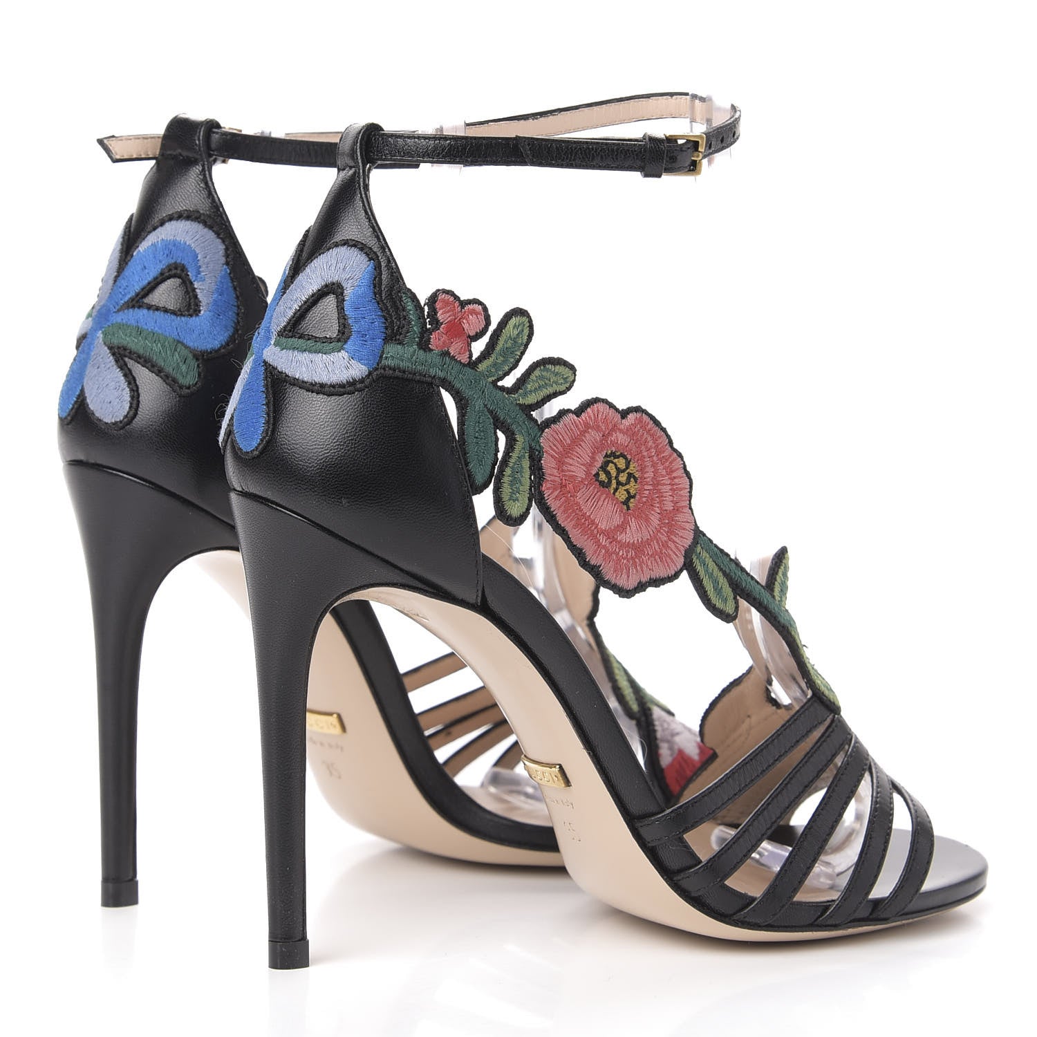 Gucci Malaga Kid Ophelia High Heel Sandals 35 Black 4 of 9