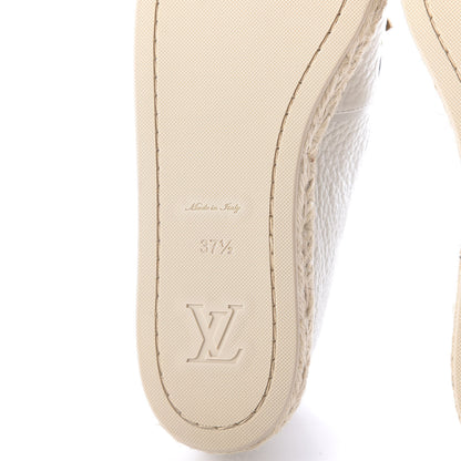 Louis Vuitton Calfskin Tropical Bloom Espadrille Flat 37.5 White 9 of 11
