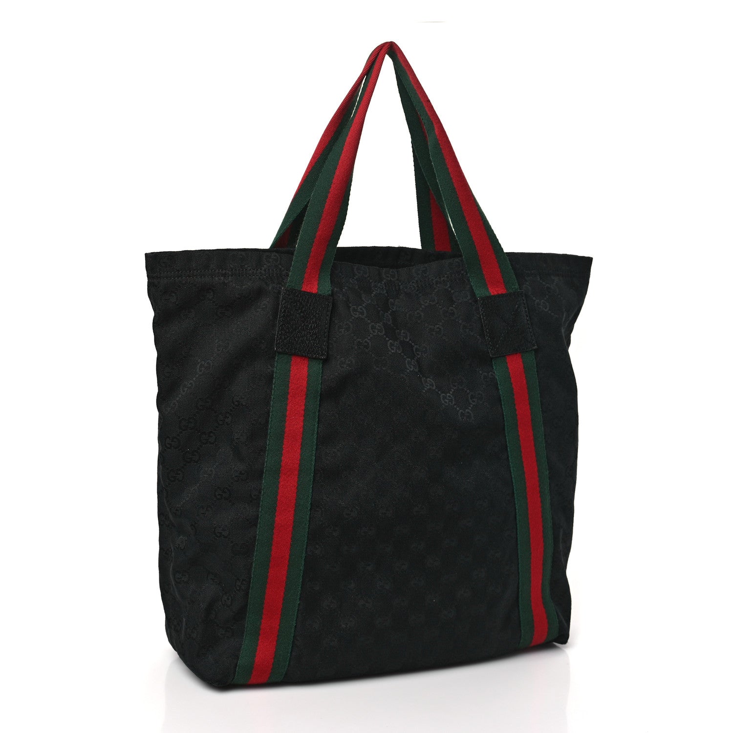 Gucci GG Monogram Medium Web Handle Vertical Tote Black 3 of 9