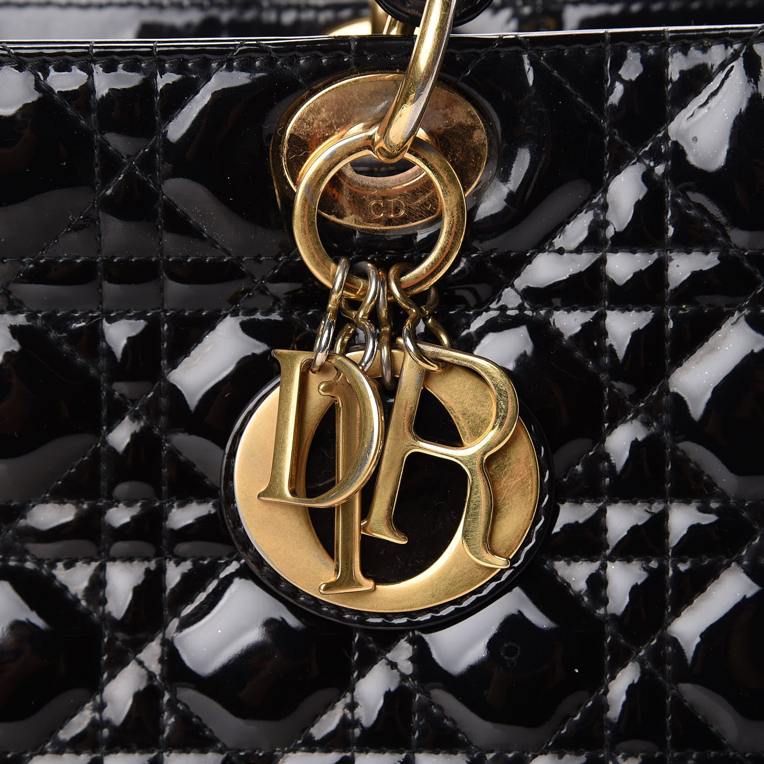 Christian Dior Patent Cannage Large Lady Dior Black 9 of 10