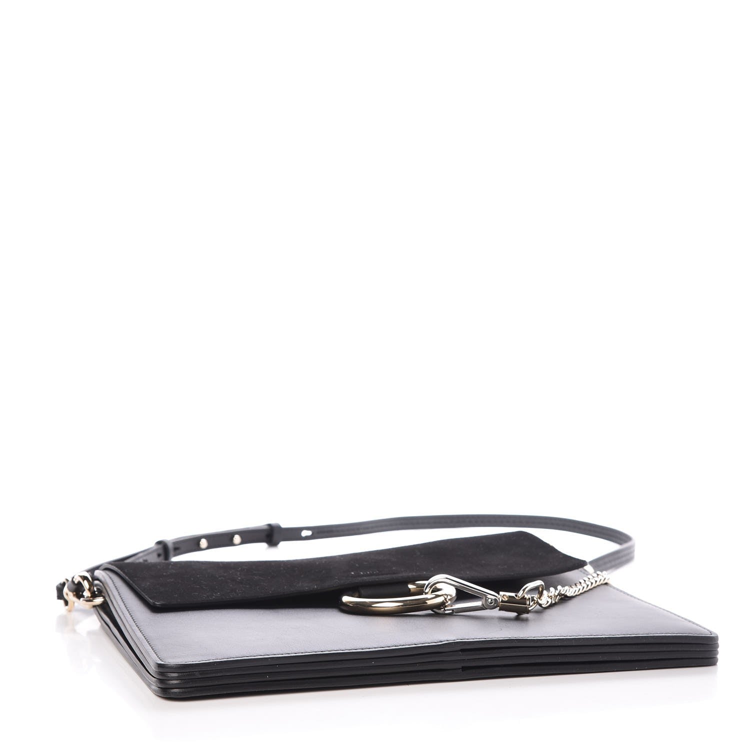 Chloe Suede Calfskin Medium Faye Shoulder Bag Black 4 of 8