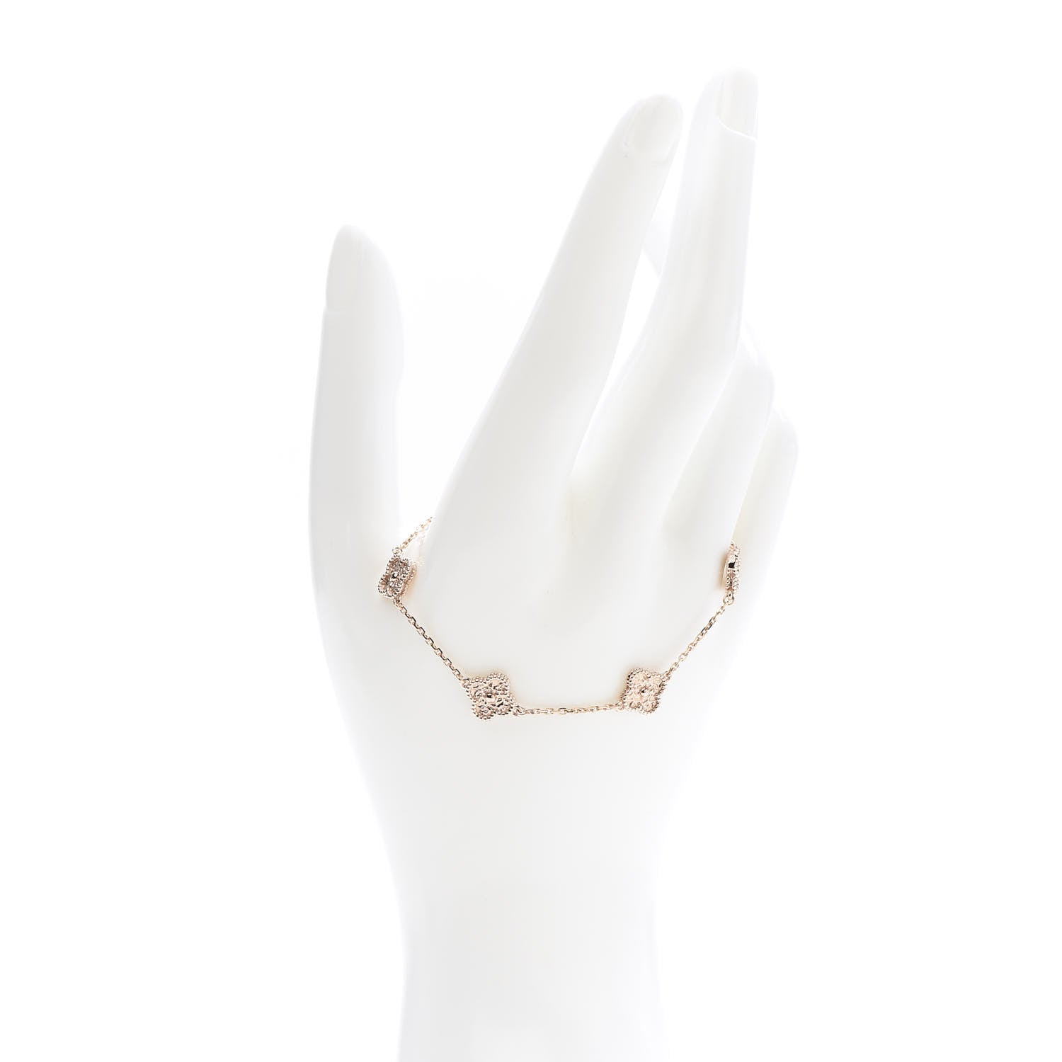 Van Cleef & Arpels 18K Rose Gold 6 Motifs Sweet Alhambra Bracelet 2 of 8