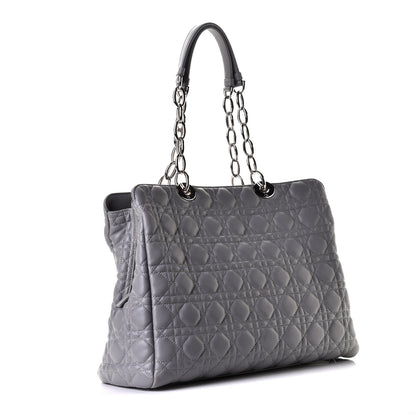 Christian Dior Lambskin Cannage Large Dior Soft Shopping Tote Grey 2 of 5