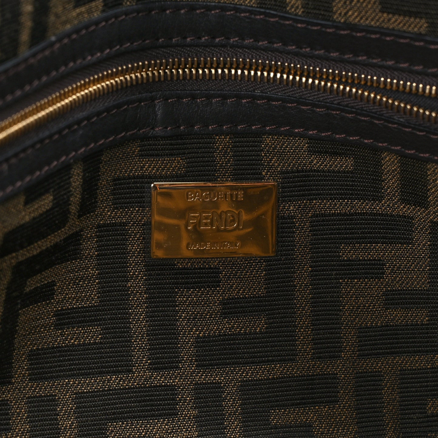 Fabric Jacquard FF 1974 Medium Baguette Tobacco Moro Black