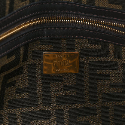 Fendi Fabric Jacquard FF 1974 Medium Baguette Tobacco Moro Black 6 of 13