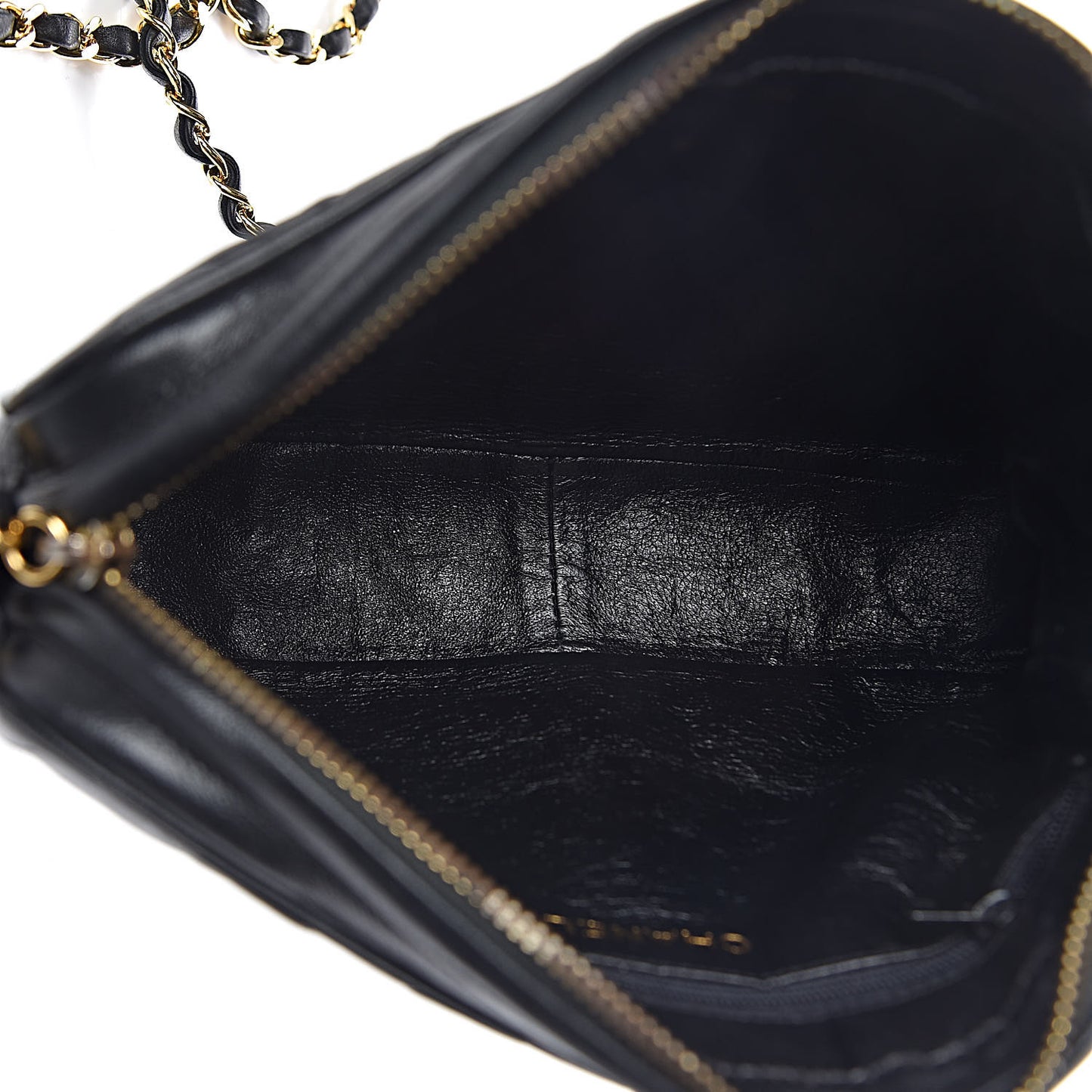 Lambskin Quilted Tassel Camera Case Pouch Black