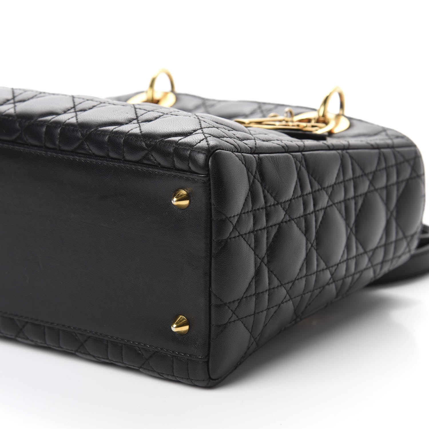 Christian Dior Lambskin Cannage Medium Lady Dior Black 8 of 11