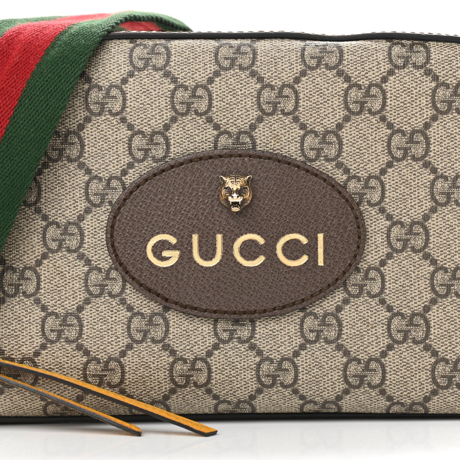 Gucci GG Supreme Monogram Web Neo Vintage Shoulder Bag Beige New Acero Crop 8 of 11