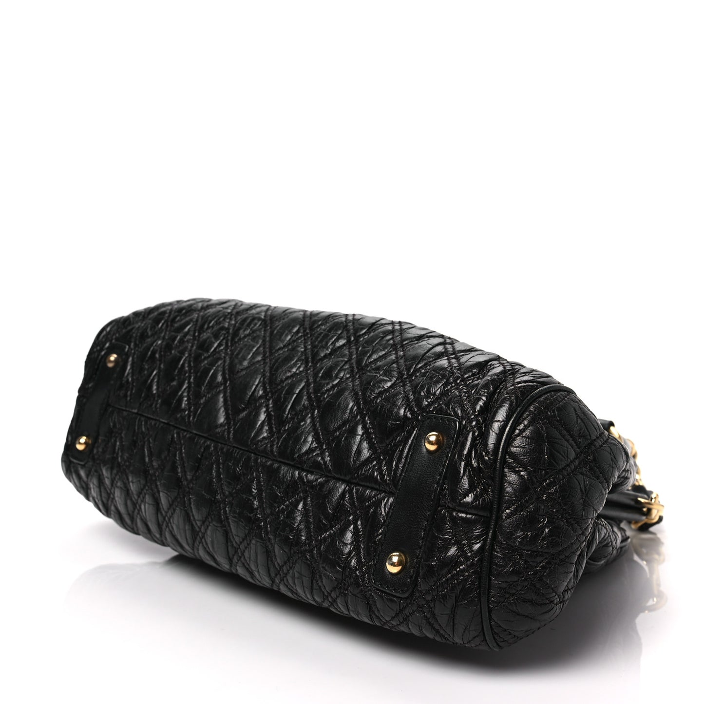 Calfskin Quilted Stam Black