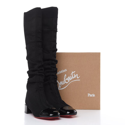 Christian Louboutin Maille Tricot Patent Trebiba 35 Sock Boots 36.5 Black 8 of 8