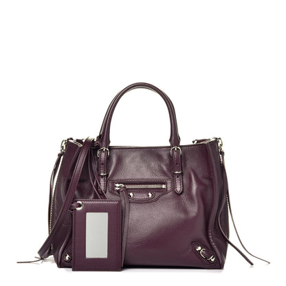 Balenciaga Calfskin Papier Mini A4 Zip Around Tote Rouge Aubergine 1 of 9