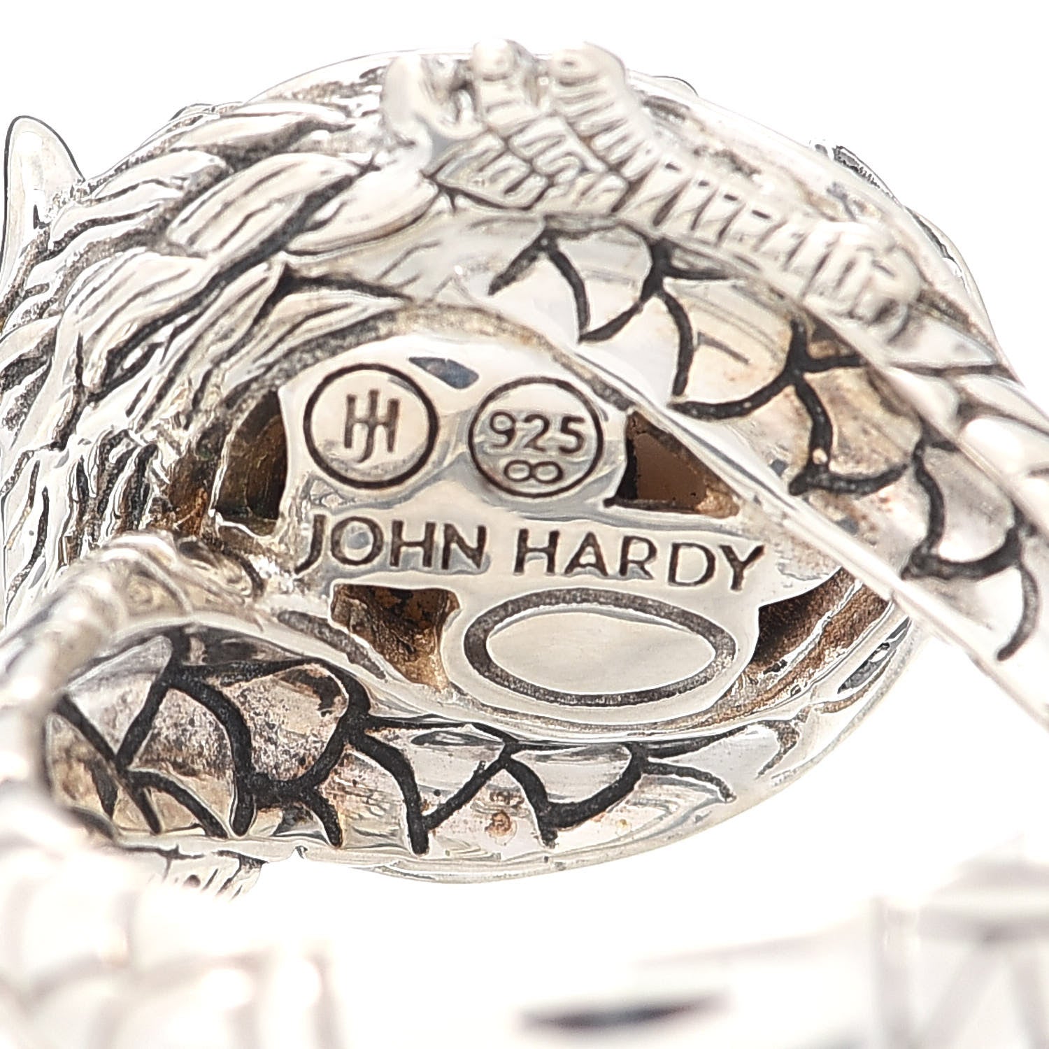 John Hardy Sterling Silver Ruby Black Sapphire Pearl Legends Naga Small Dragon Ring 54 7 5 of 5