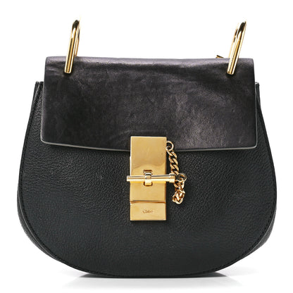 Chloe Grained Calfskin Lambskin Mini Drew Shoulder Bag Black 1 of 13