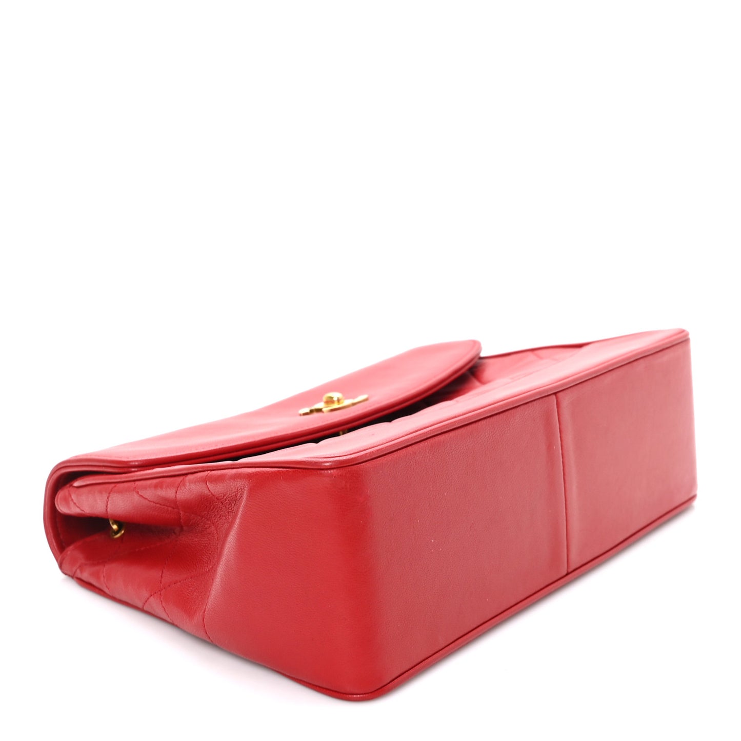 Lambskin Quilted Small Single Flap Red
