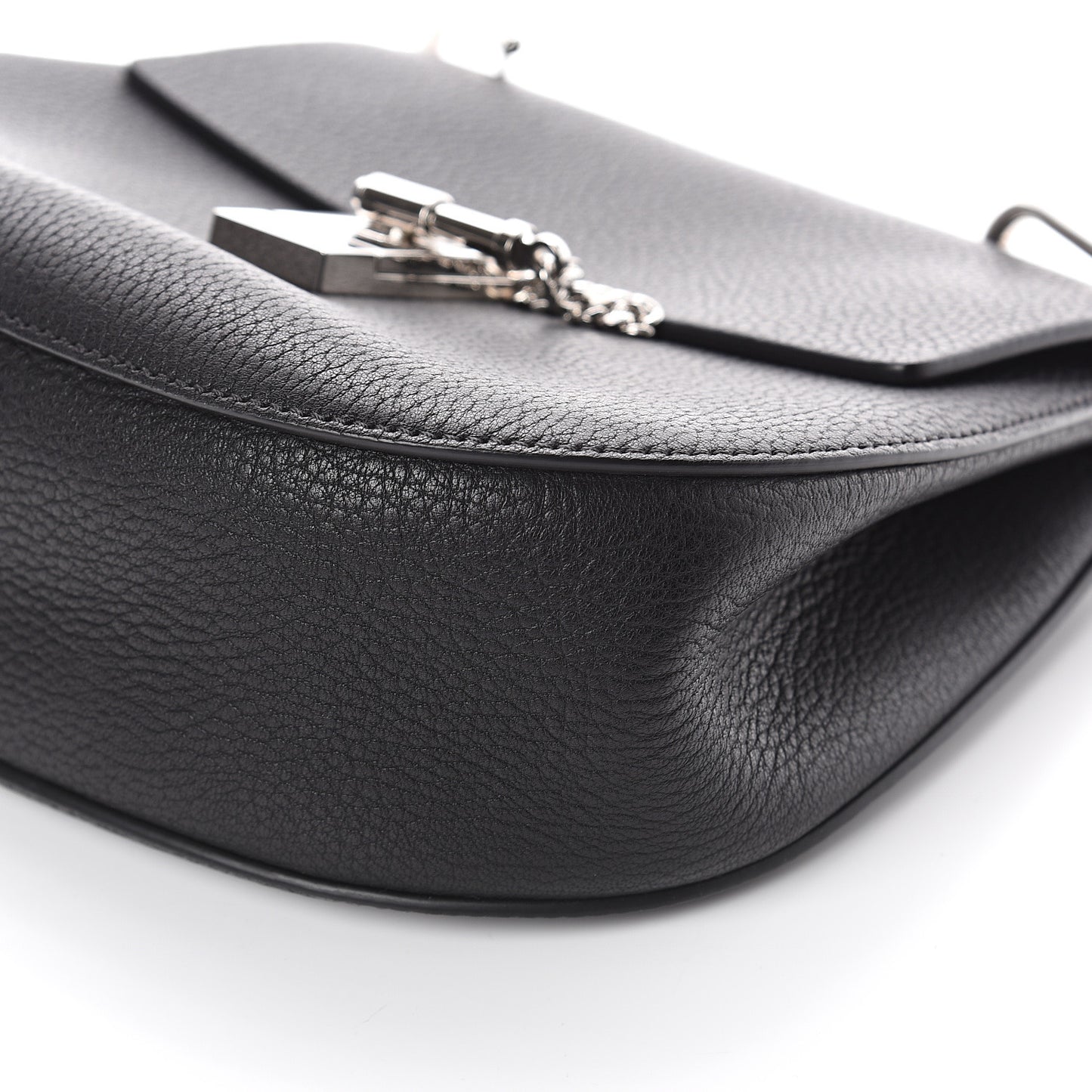 Grained Lambskin Drew Shoulder Bag Black