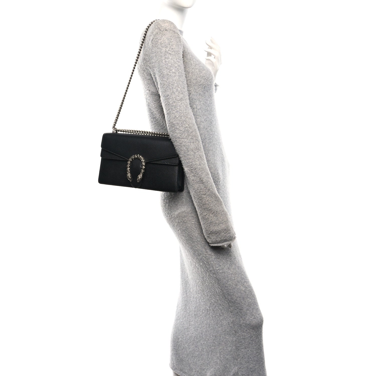 Gucci Pebbled Calfskin Small Dionysus Shoulder Bag Black 2 of 11