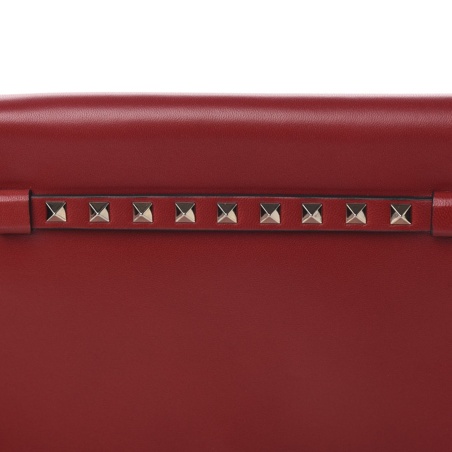 Nappa Rockstud Wristlet Clutch Rosso Valentino