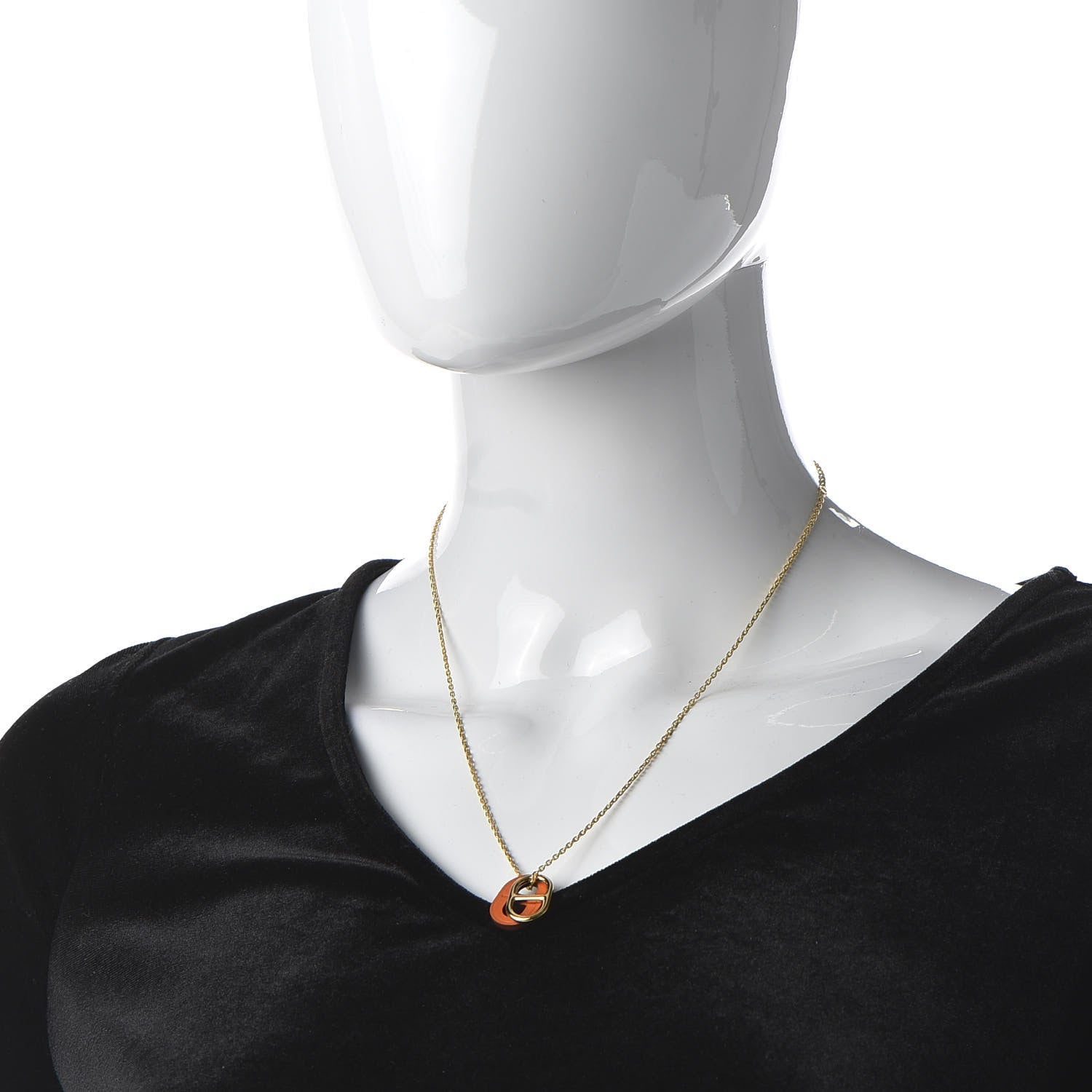 Hermes Swift O'Maillon Pendant Necklace Orange 2 of 6