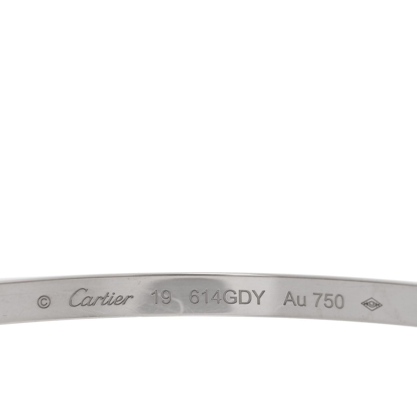 18K White Gold Small LOVE Bracelet 19