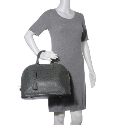 Louis Vuitton Ostrich Alma MM Gris 2 of 7