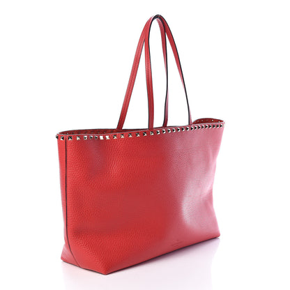 Valentino Garavani Grained Calfskin Rockstud Shoulder Tote Rouge Pur 3 of 8