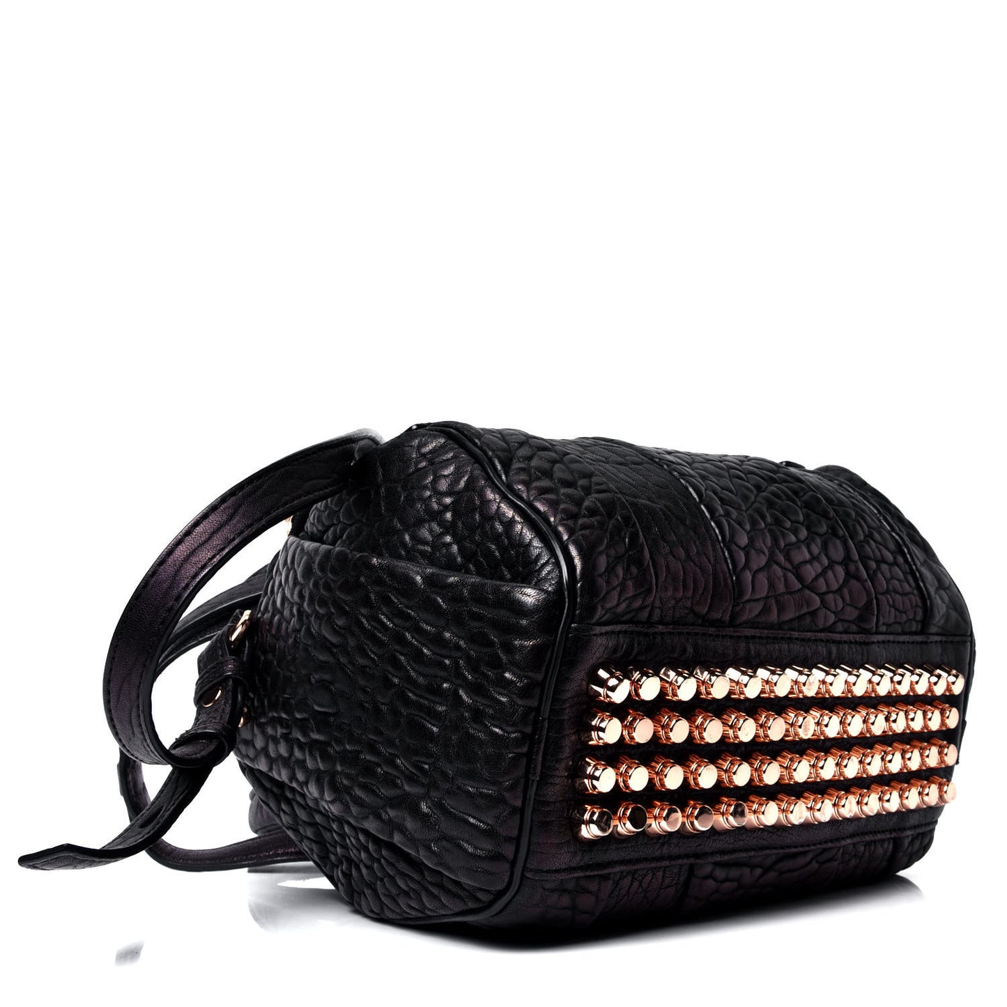 Pebbled Lambskin Rockie Black Rose Gold Hardware