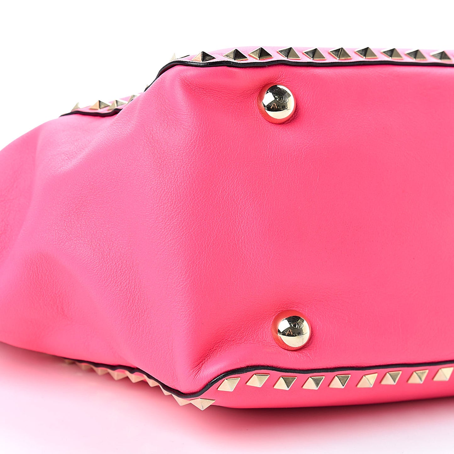 Vitello Medium Rockstud Tote Fuxia Fluo