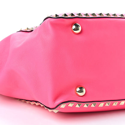 Valentino Garavani Vitello Medium Rockstud Tote Fuxia Fluo 9 of 12