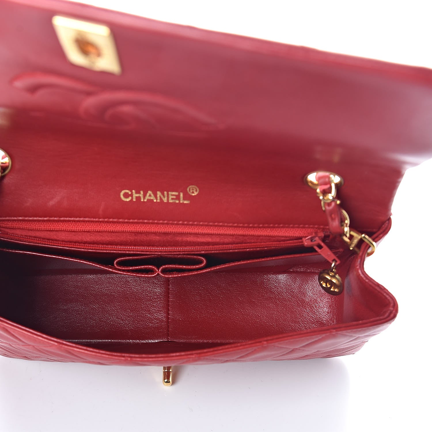 Chanel Lambskin Quilted Small Single Flap Red 5 of 12
