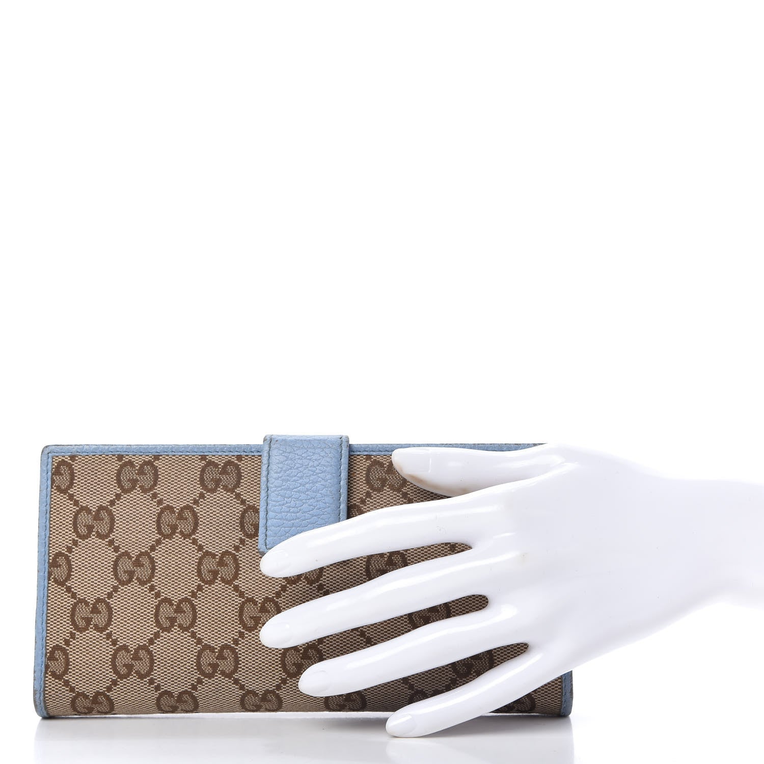 Gucci GG Plus Monogram Continental Flap Wallet Blue 2 of 11
