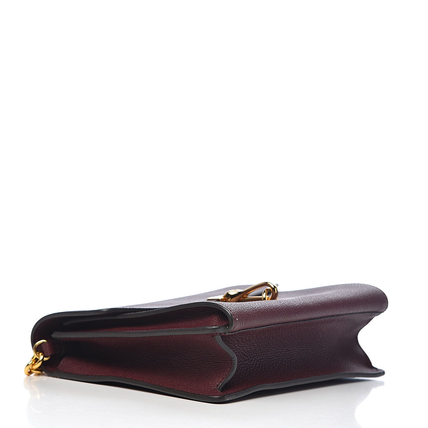 Grainy Calfskin Small Macken Crossbody Bag Mahogany Red