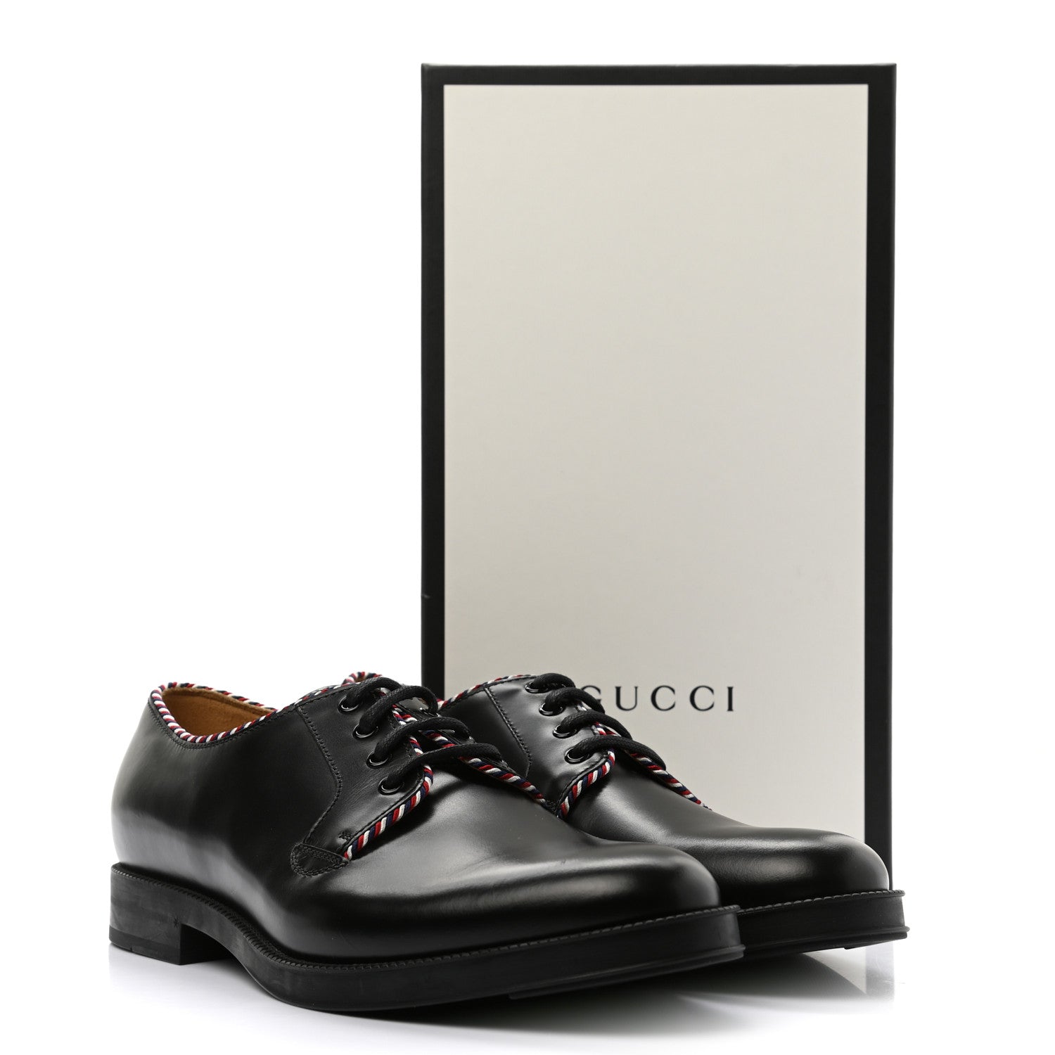 Gucci Calfskin Embroidered Mens Lace Up Oxfords 11.5 Black 9 of 9