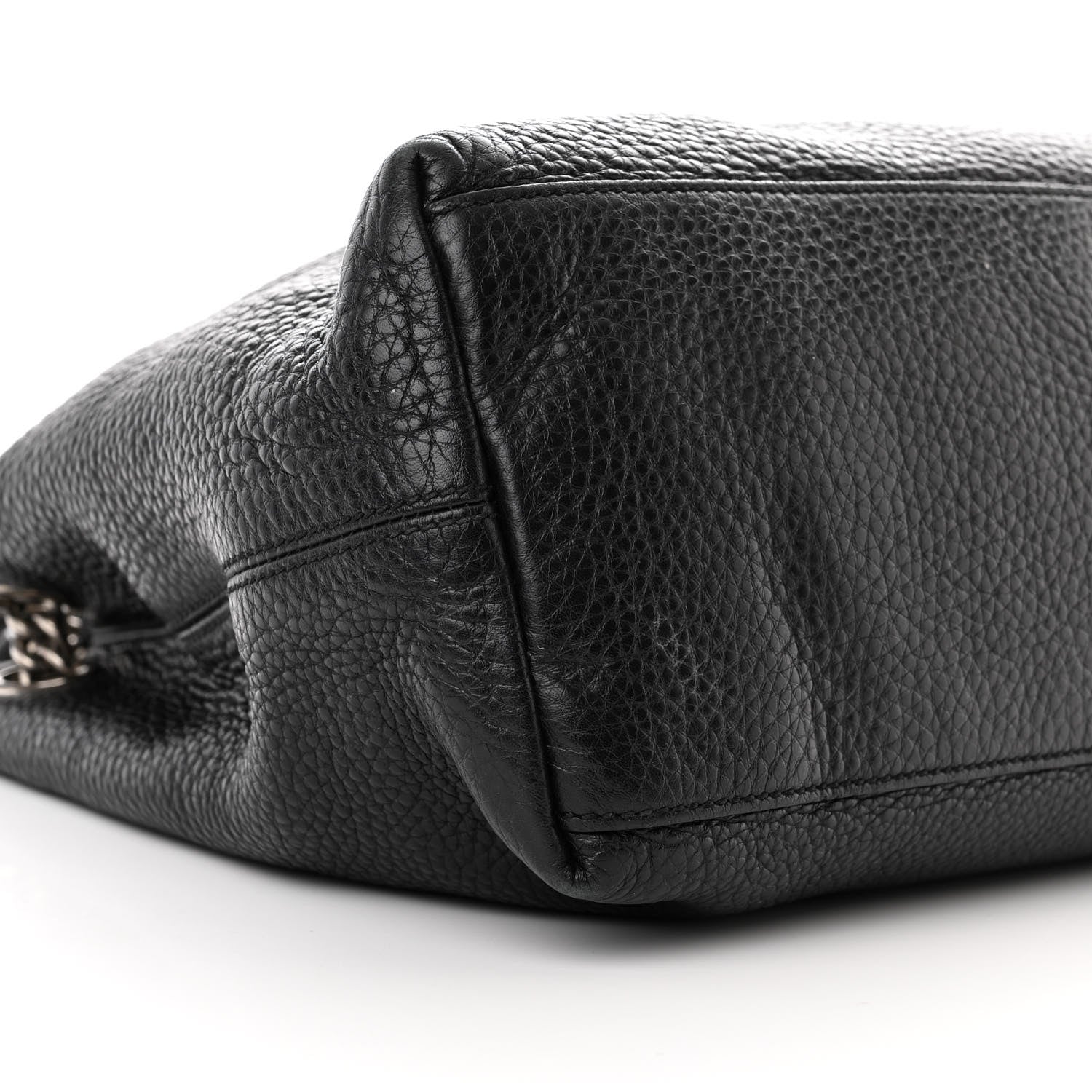 Gucci Pebbled Calfskin Studded Medium Soho Chain Shoulder Bag Black 9 of 19