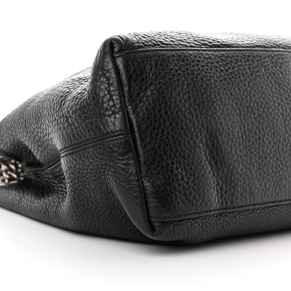 Gucci Pebbled Calfskin Studded Medium Soho Chain Shoulder Bag Black 9 of 19