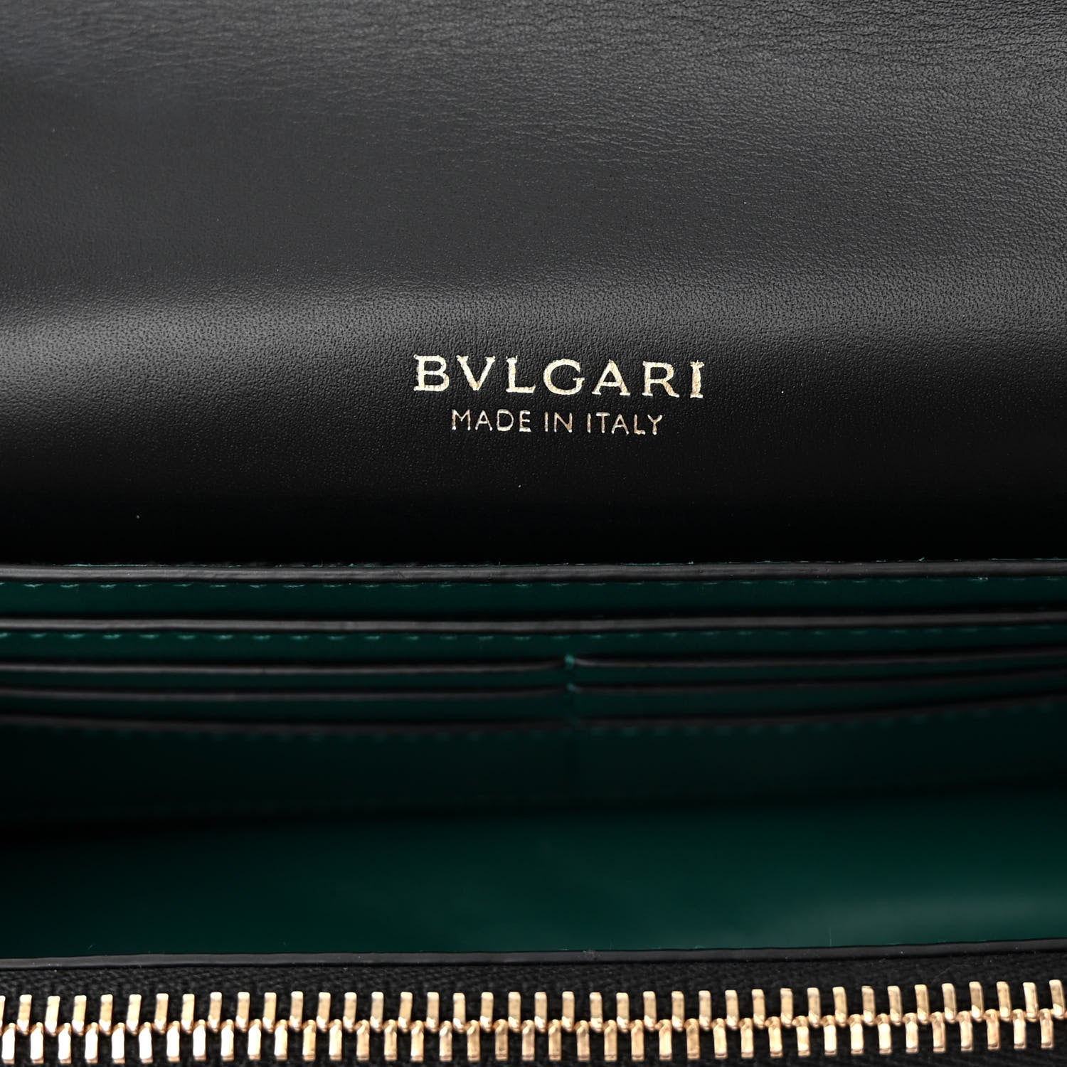 Bulgari Calfskin Serpenti Forever Chain Wallet Black 6 of 9