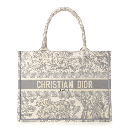 Christian Dior Canvas Embroidered Medium Dioriviera Toile De Jouy Book Tote Gray 1 of 4