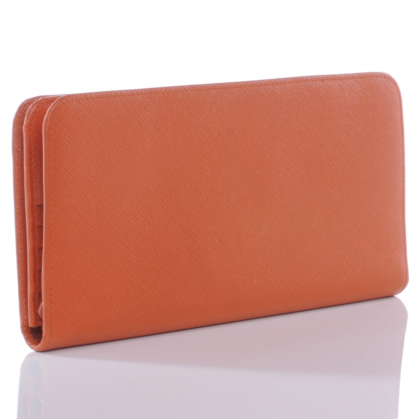 Saffiano Zip Around Organizer Wallet Papaya