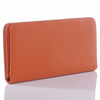 Prada Saffiano Zip Around Organizer Wallet Papaya 4 of 7
