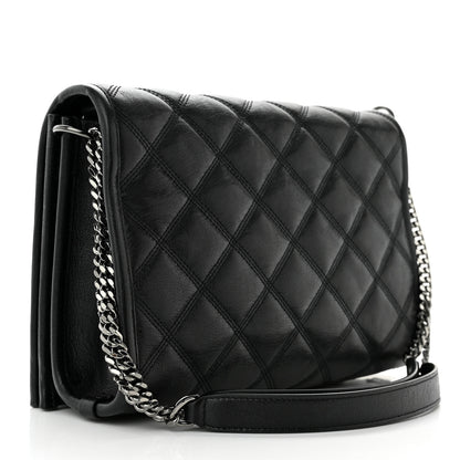 Saint Laurent Lambskin Quilted Mini Becky Chain Bag Black 2 of 9