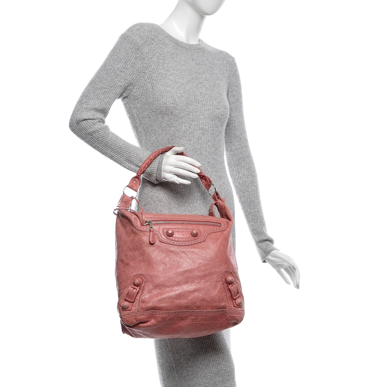 Balenciaga Agneau Giant Brogues Hardware Day Hobo Framboise 2 of 7