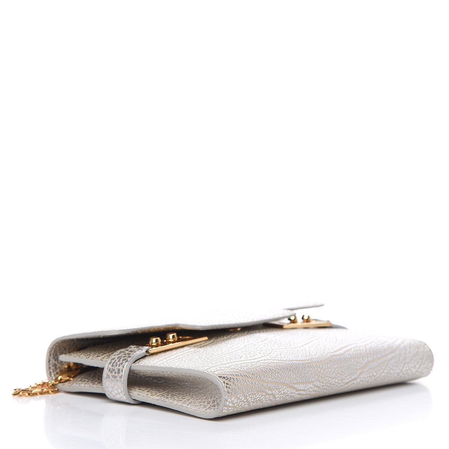 Delvaux Metallic Crispy Calfskin Tempete Pochette Antique Silver 4 of 7