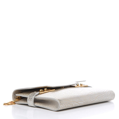 Delvaux Metallic Crispy Calfskin Tempete Pochette Antique Silver 4 of 7
