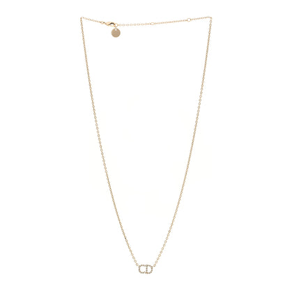 Christian Dior Metal Crystal CD Necklace Gold 3 of 5