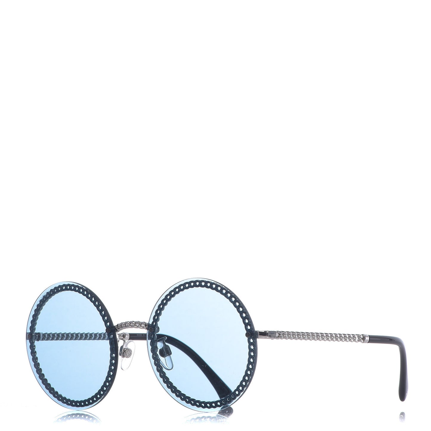Chain Round Sunglasses 4245 Blue Silver