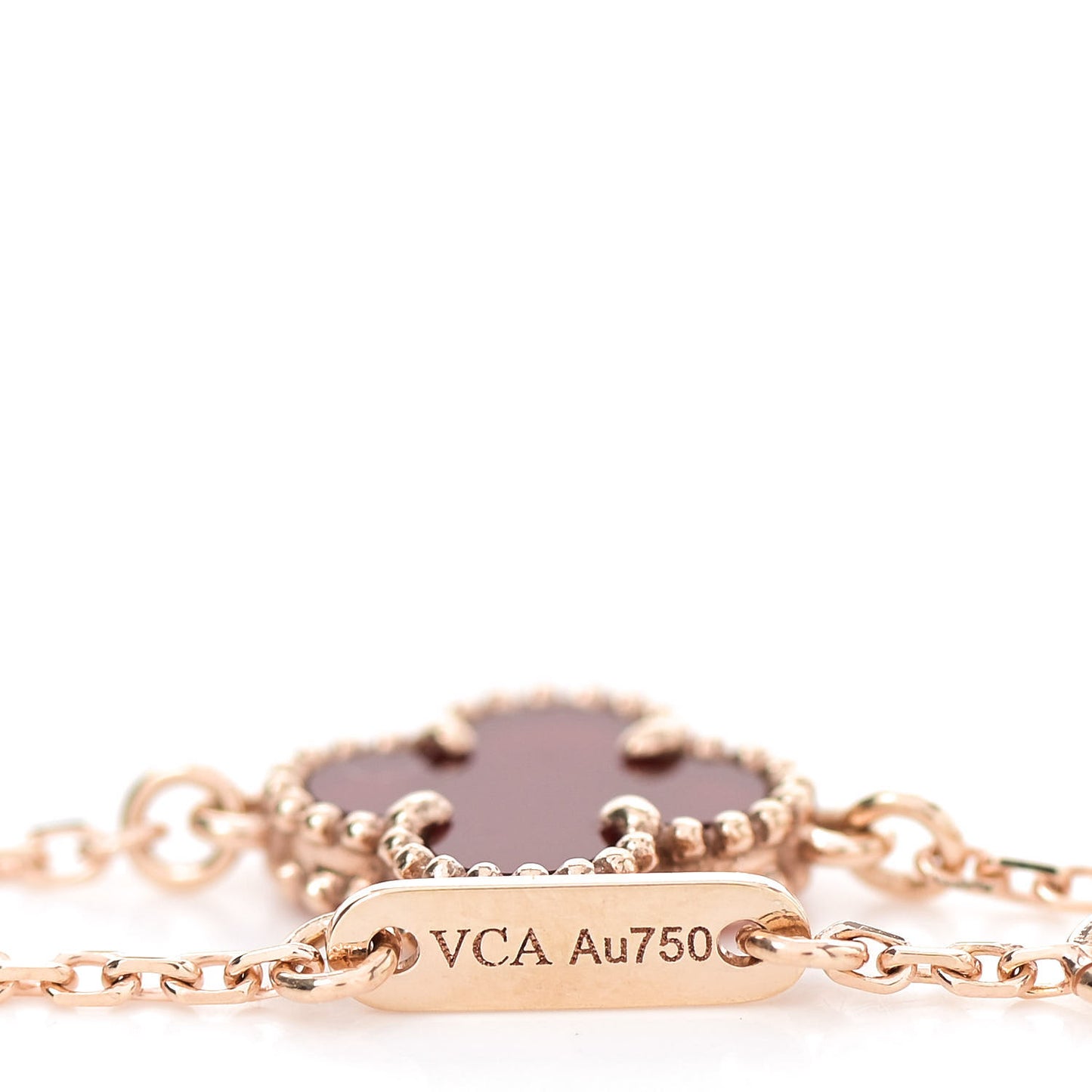 18K Rose Gold Carnelian Sweet Alhambra Bracelet