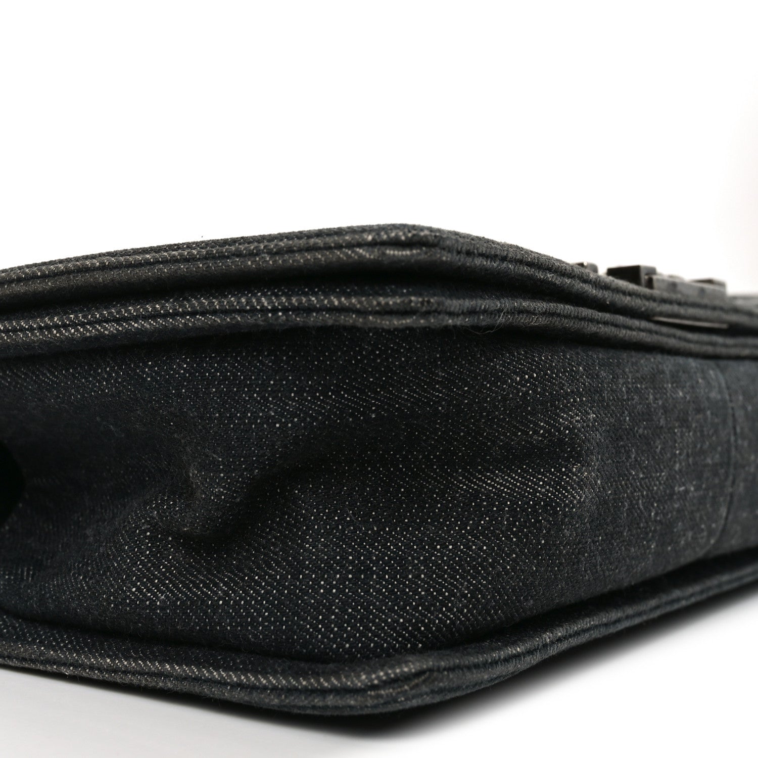 Chanel Denim Quilted Medium Boy Flap Black 9 of 10