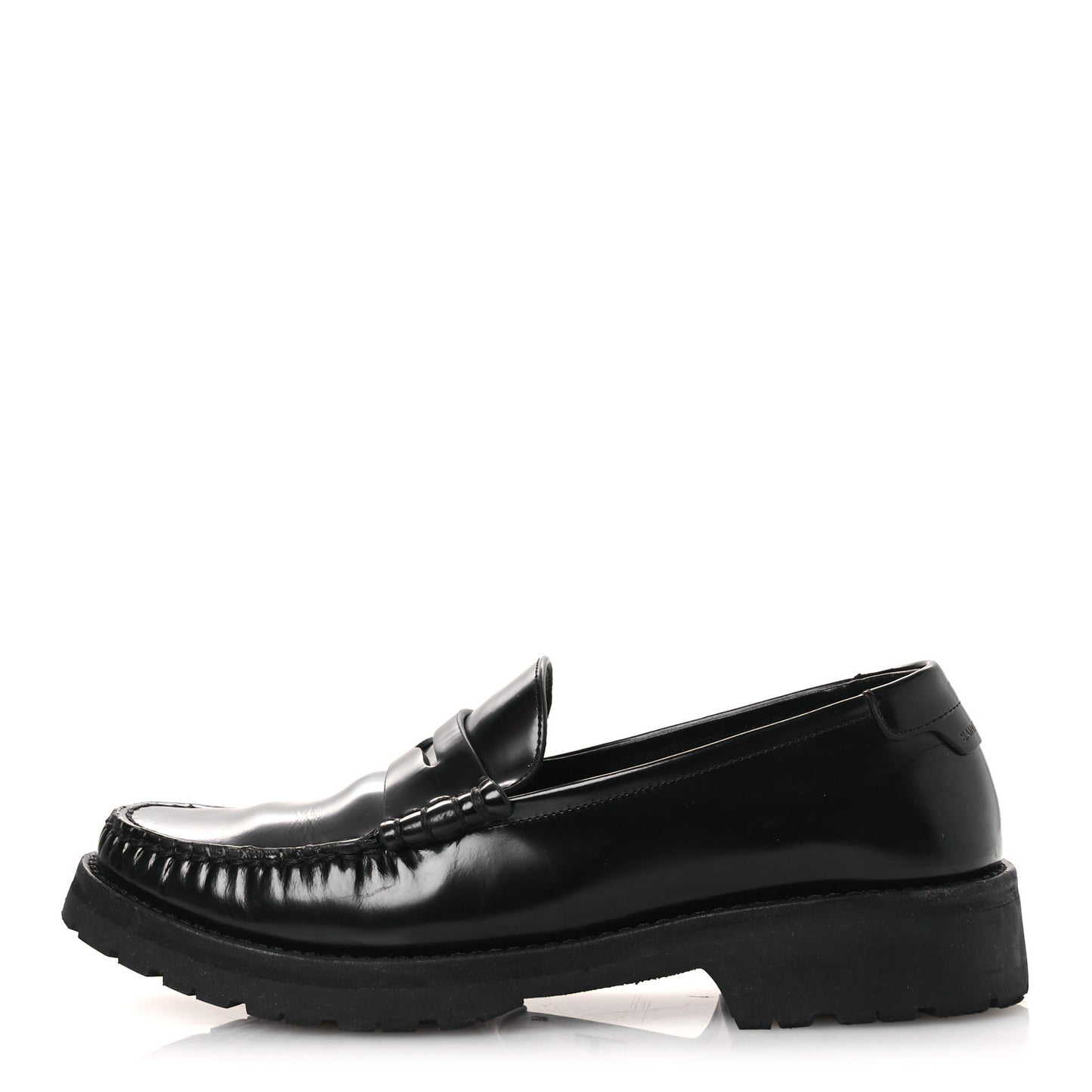 Glazed Calfskin Chunky Le Loafer Penny Slippers 39 Black
