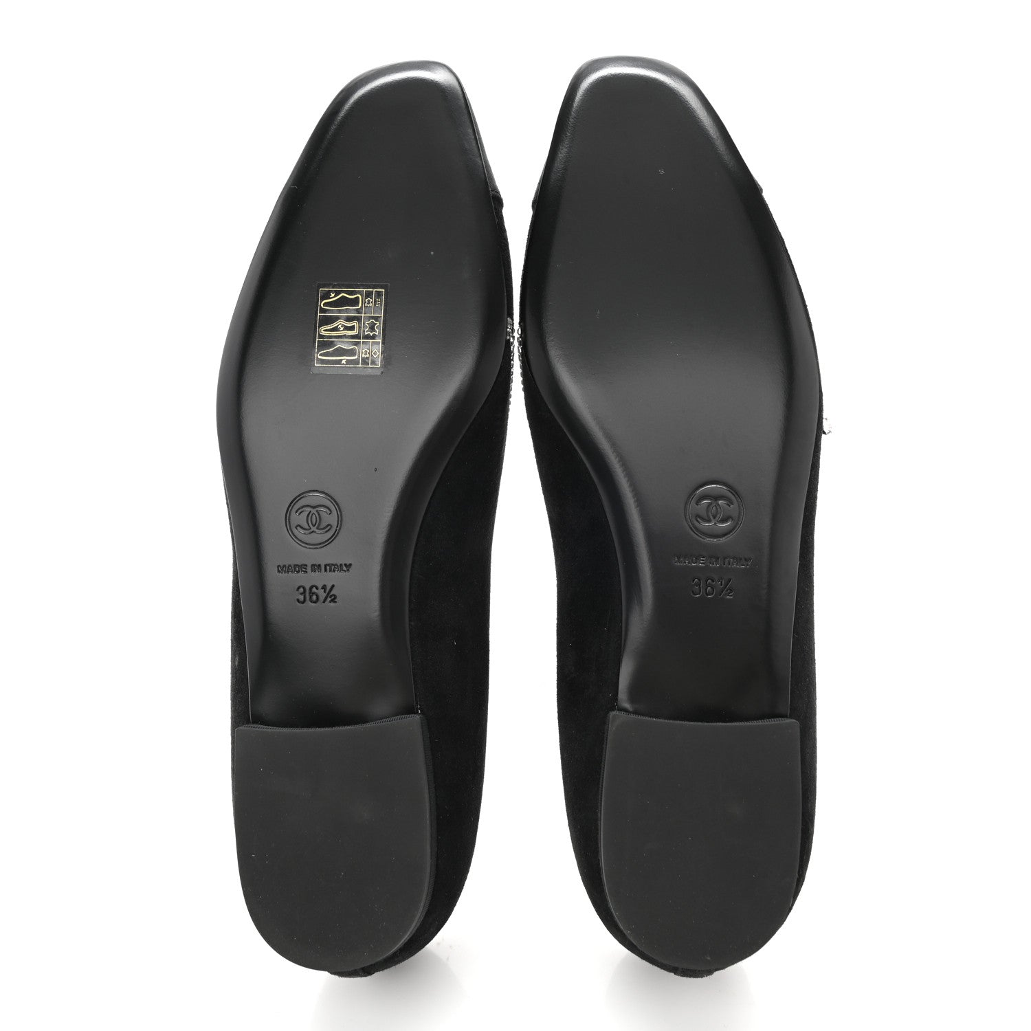 Chanel Suede Calfskin Grosgrain Crystal Star Mocassin Loafers 36.5 Black 5 of 10