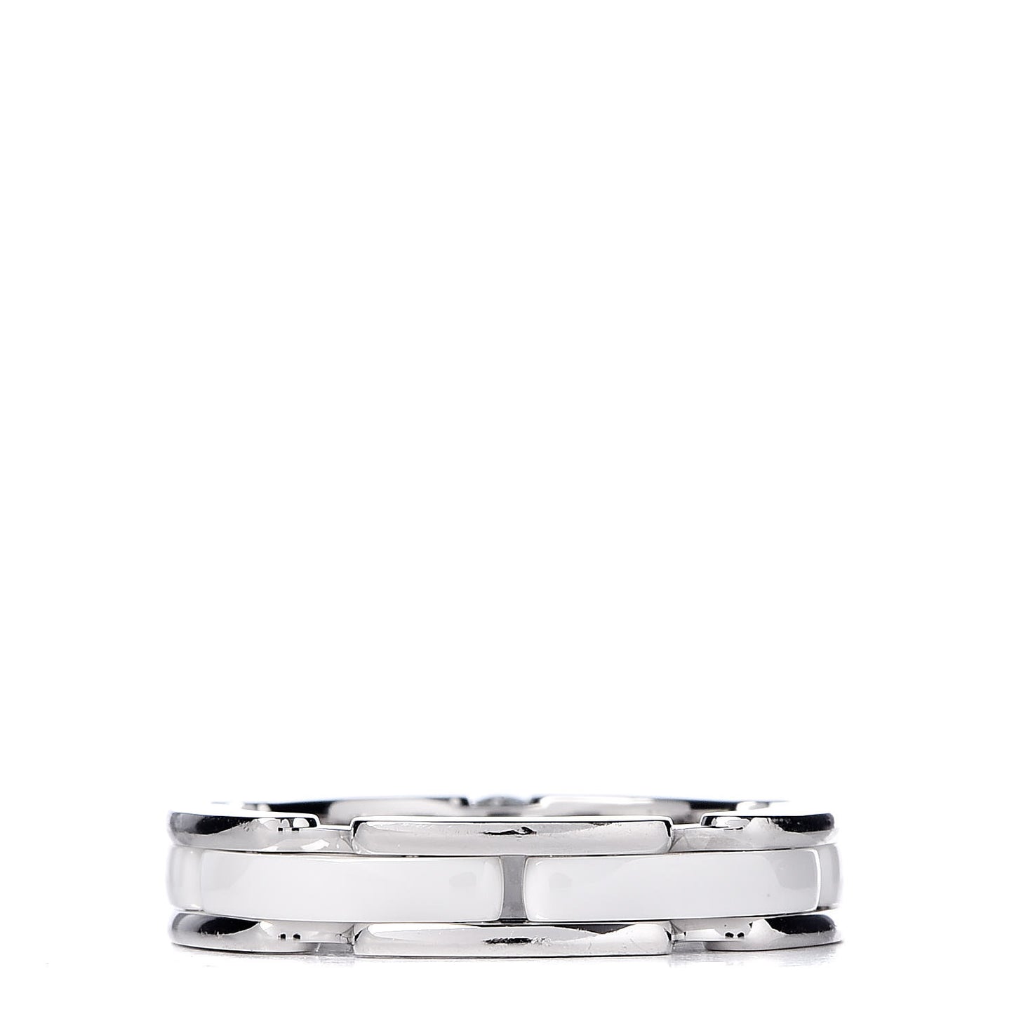 18K White Gold Ceramic Diamond Slim Ultra Ring 49 4.75 White